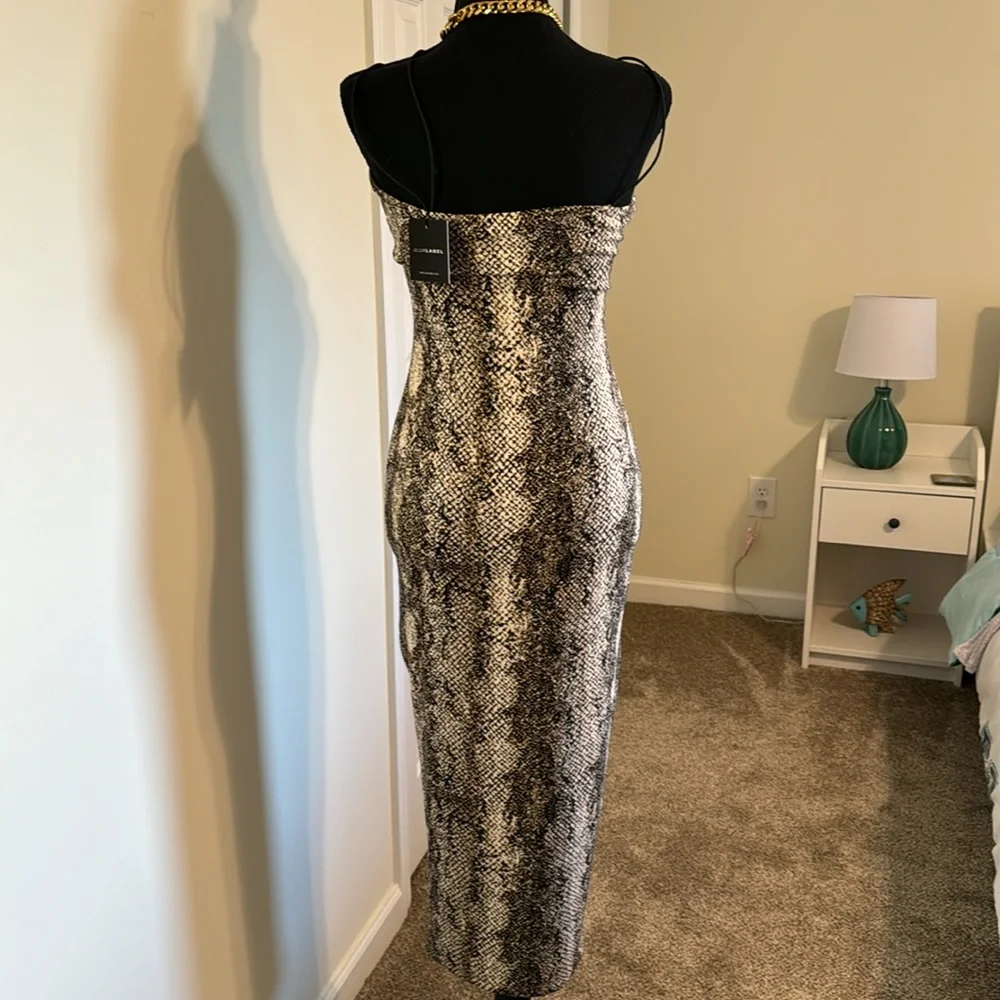 NWT Jluxlabel cobra Sylvia Diagonal strap dress S - Picture 5 of 5